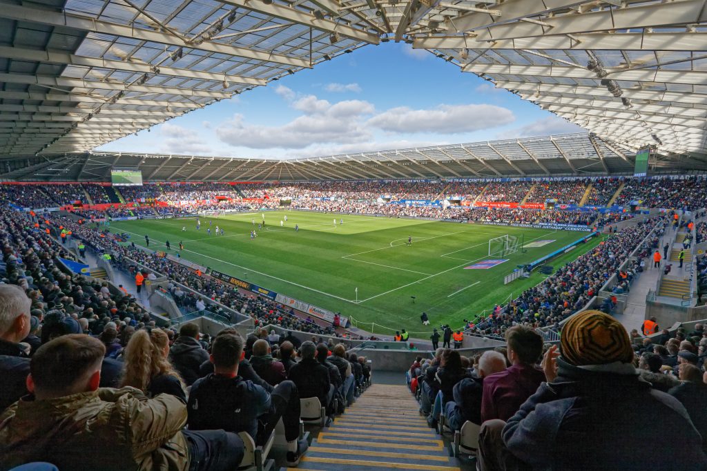 Swansea.com Stadium crowd for Swansea City v Cardiff City in a Championship fixture - PAI Group